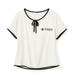 Blusa uniforme ejecutiva blanca con vivos negros para oficina