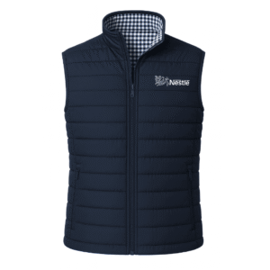 Chaleco uniforme ejecutivo capitonado con forro a cuadros