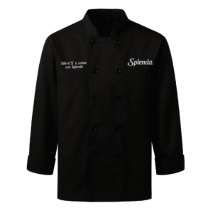 Filipina de chef hotelería negra de doble botonadura profesional