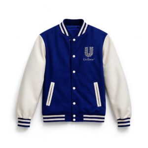 Chamarra universitaria ejecutiva tipo varsity para uniforme
